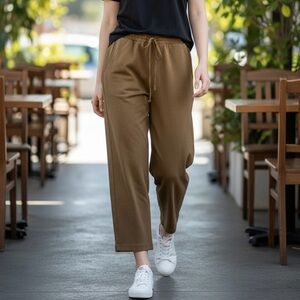 Tommy Bahama Silk Blend Capri Pants Women’s Brown Wide Leg Size 6